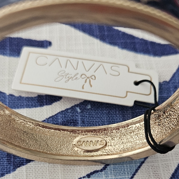 Canvas Style Darcy Enamel Nautical Anchor Hinge Bangle in Navy NWT - Picture 2 of 6